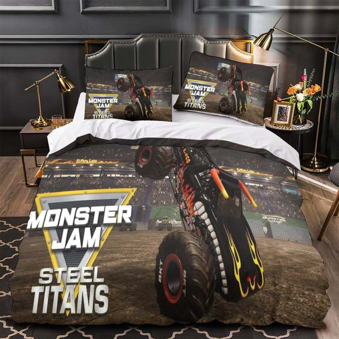 Monster Jam Steel Titans Truck Bedding Set Duvet Cover Without Filler