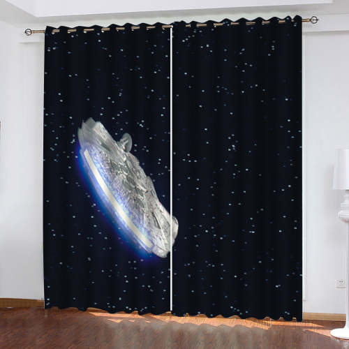 Star Wars Curtains Spaceship Pattern Blackout Window Drapes