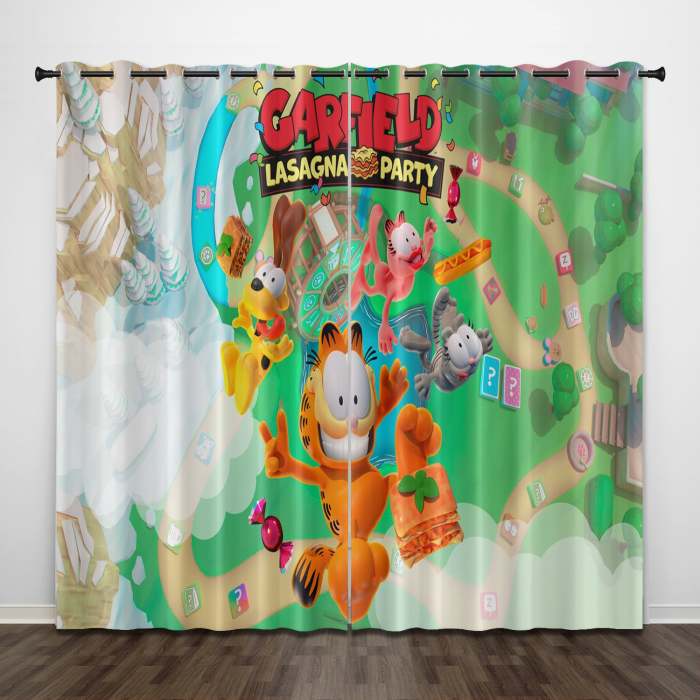 Garfield Curtains Pattern Blackout Window Drapes