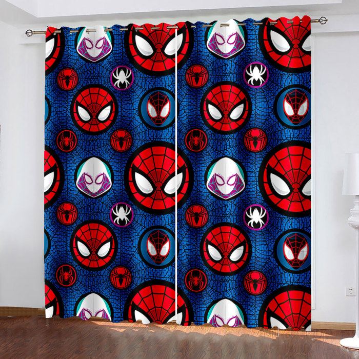 Spiderman Miles Morales Gwen Curtains Blackout Window Drapes