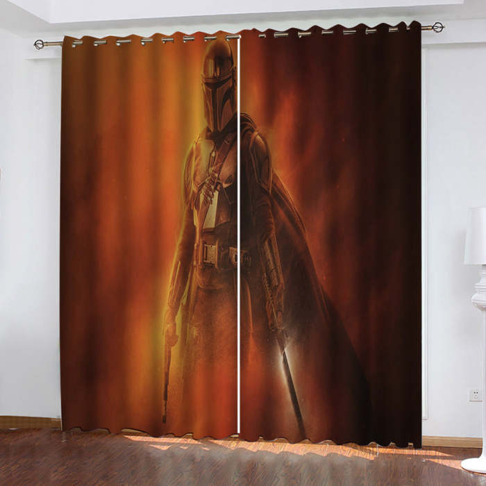 The Mandalorian Yoda Curtains Pattern Blackout Window Drapes