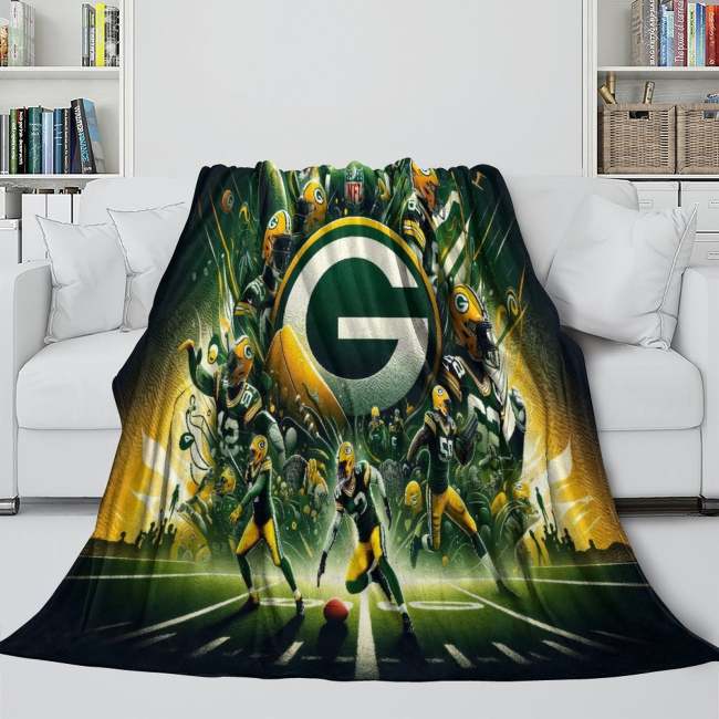 Green Bay Packers Blanket Flannel Fleece Throw Room Decoration