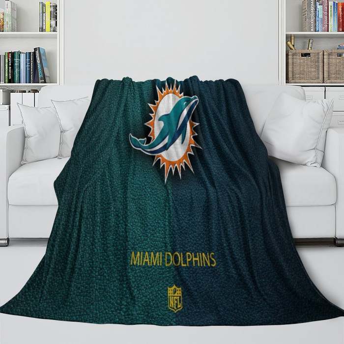 Miami Dolphins Blanket Flannel Fleece Throw Room Decoration