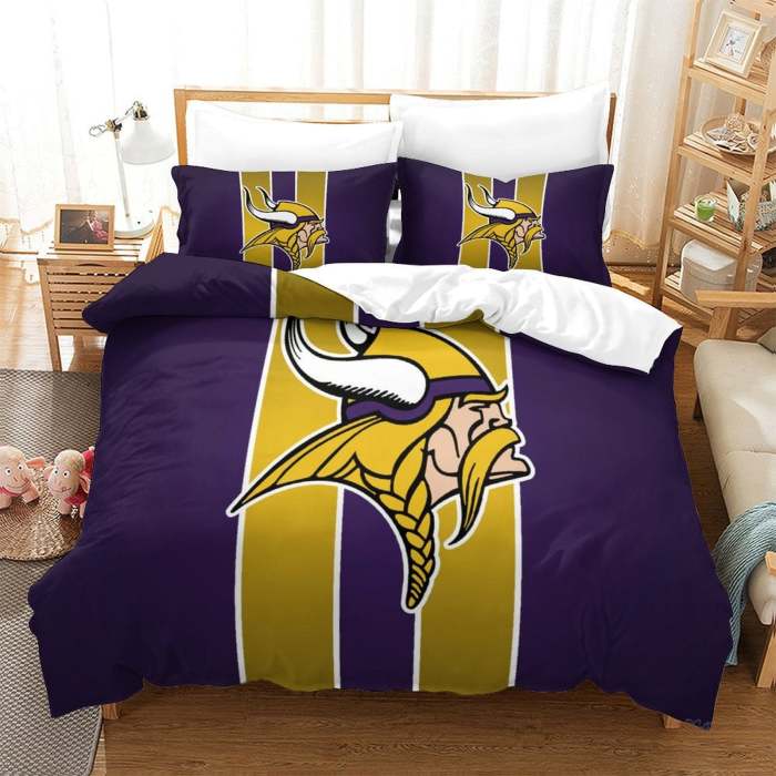 Minnesota Vikings Bedding Set Duvet Cover Without Filler