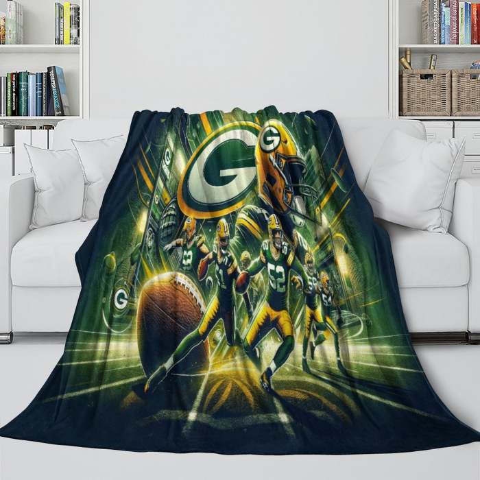 Green Bay Packers Blanket Flannel Fleece Throw Room Decoration