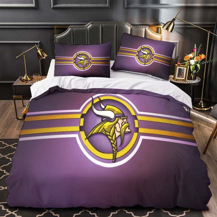 Minnesota Vikings Bedding Set Duvet Cover Without Filler