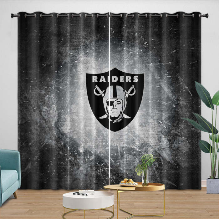 Las Vegas Raiders Curtains Blackout Window Drapes Room Decoration