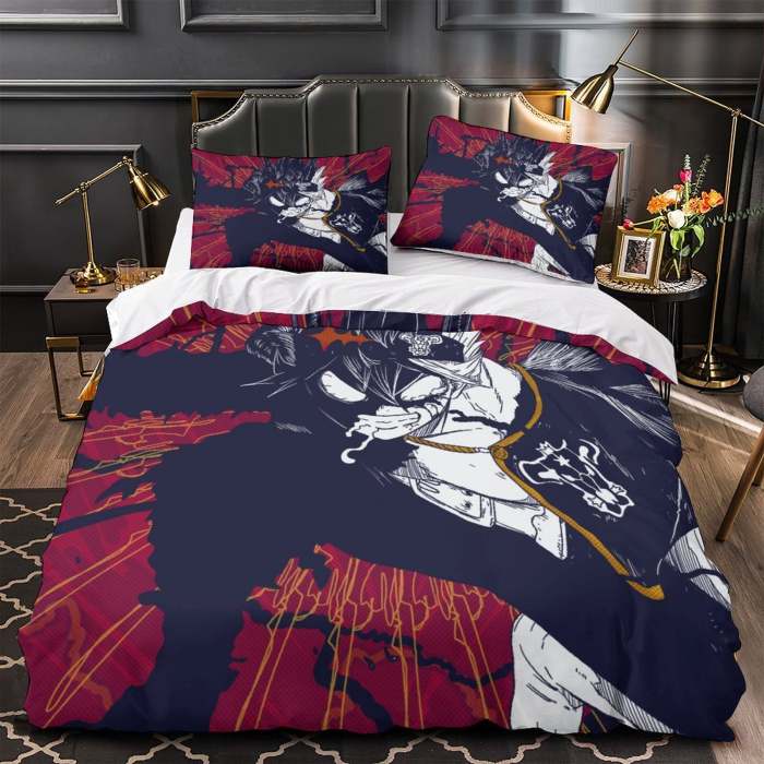 Black Clover Bedding Set Pattern Quilt Duvet Cover Without Filler