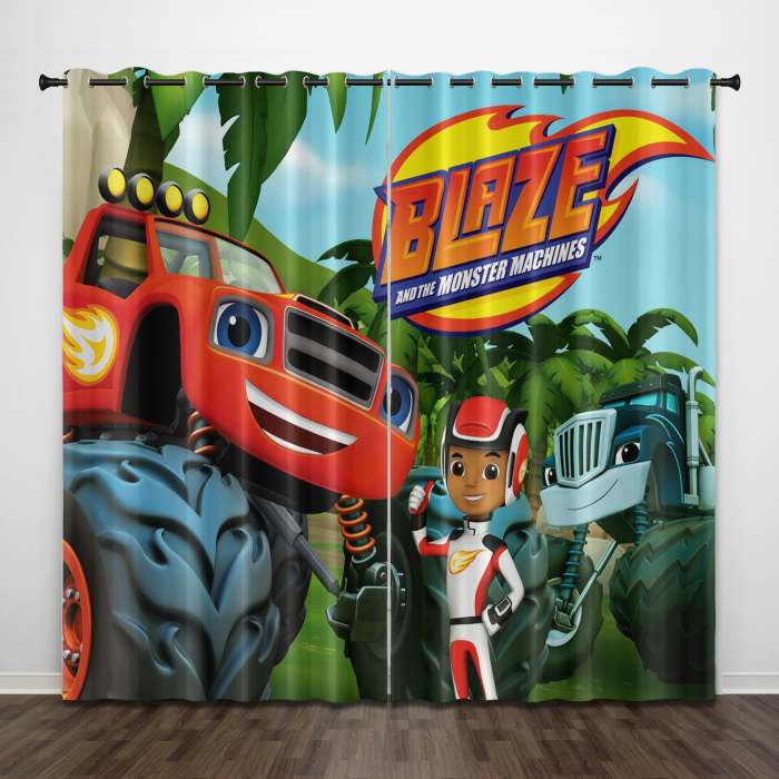 Blaze And The Monster Machines Curtains Pattern Blackout Window Drapes
