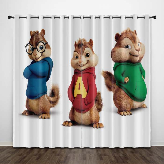 Alvin And The Chipmunks Curtains Pattern Blackout Window Drapes