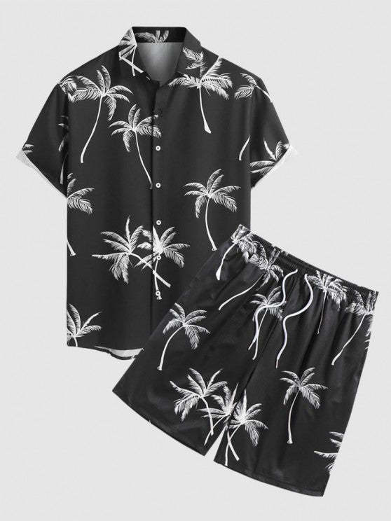 Coconut Tree Print Vacation Board Shorts