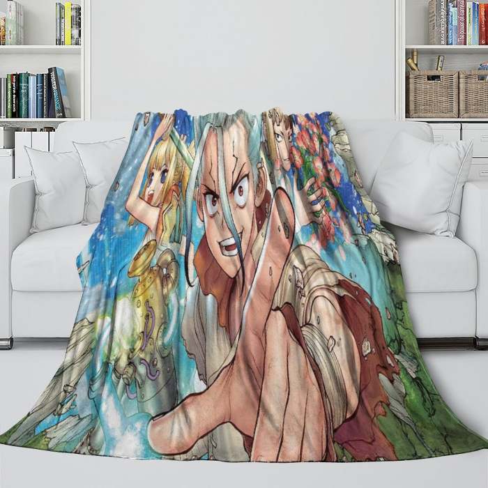 Dr Stone Hd Anime Blanket Flannel Fleece Throw