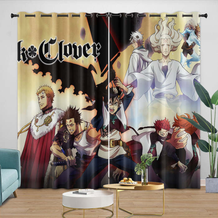 Black Clover Curtains Blackout Window Drapes