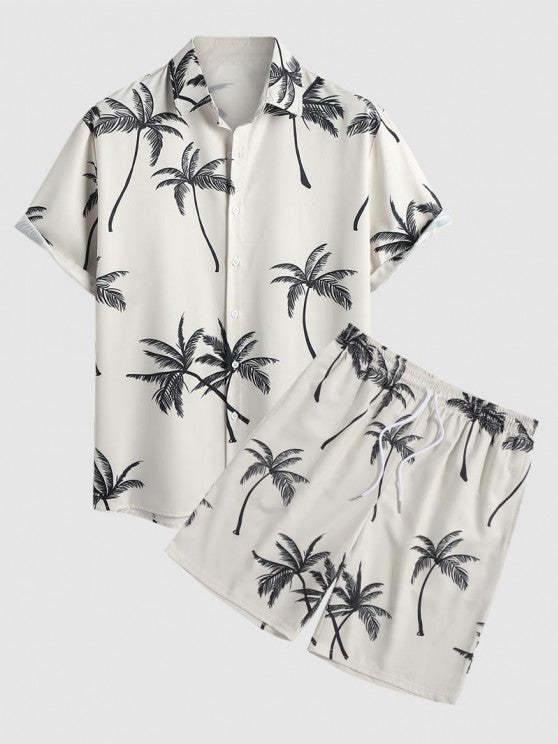 Coconut Tree Print Vacation Board Shorts