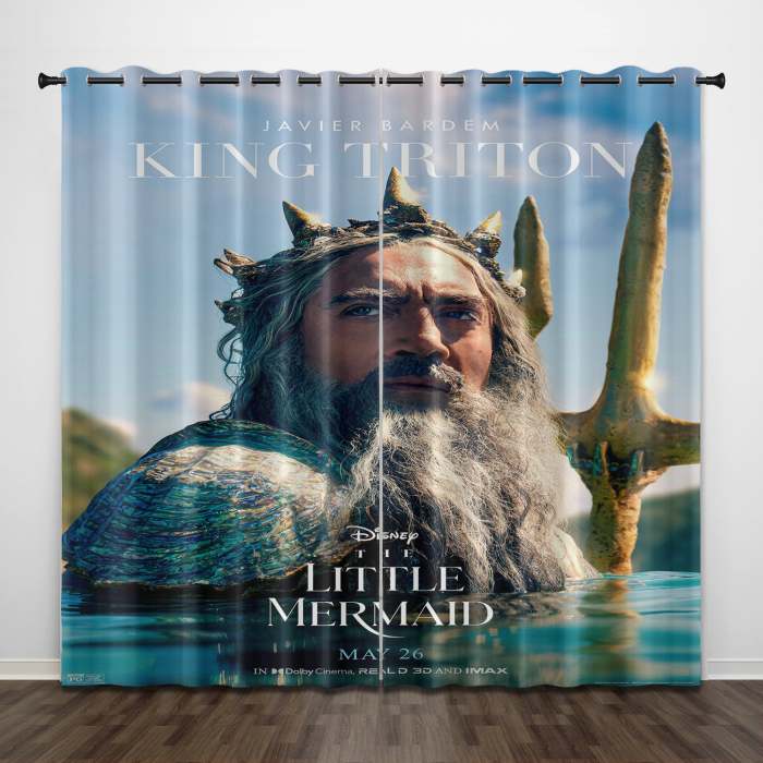 Movie The Little Mermaid Curtains Pattern Blackout Window Drapes