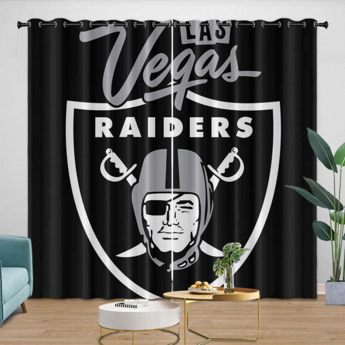 Las Vegas Raiders Curtains Blackout Window Drapes Room Decoration