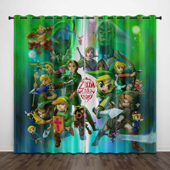 Game The Legend Of Zelda Curtains Pattern Blackout Window Drapes