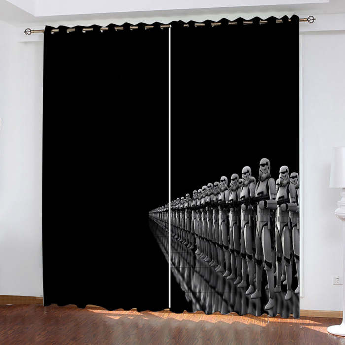 Star Wars Curtains Spaceship Pattern Blackout Window Drapes