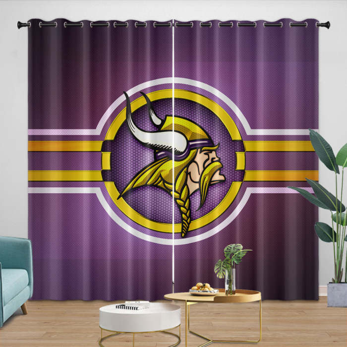 Minnesota Vikings Curtains Blackout Window Drapes Room Decoration