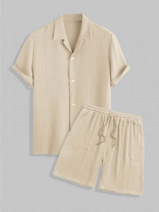 Shirt And Drawstring Shorts Set