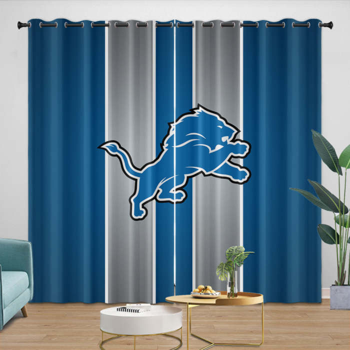 Detroit Lions Curtains Blackout Window Drapes Room Decoration