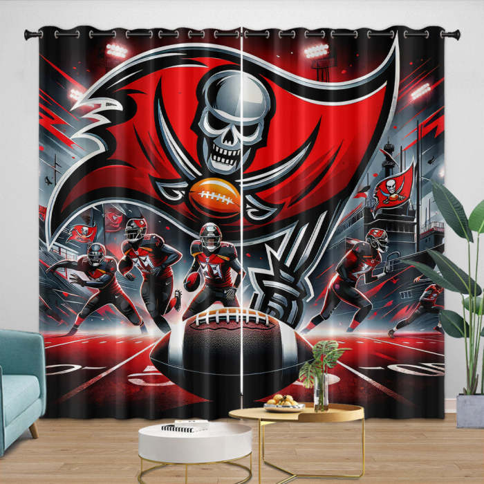 Tampa Bay Buccaneers Curtains Blackout Window Drapes Room Decoration