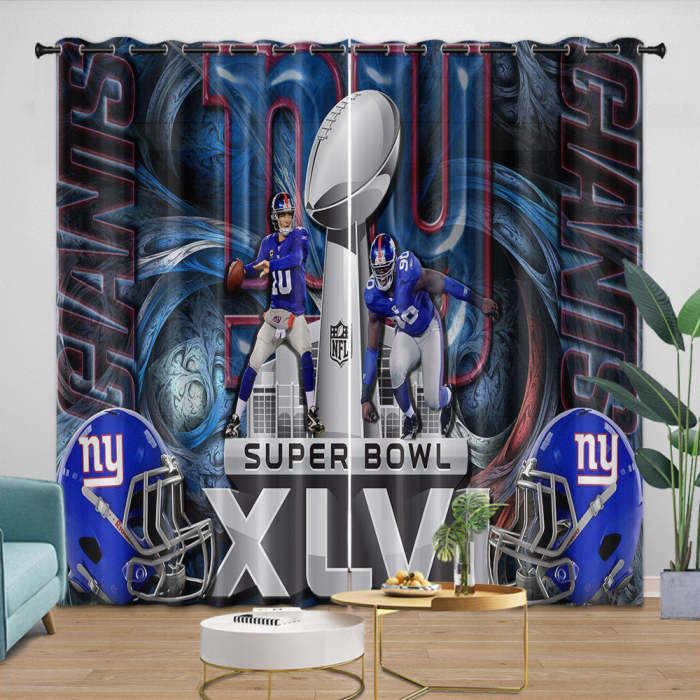 York Giants Curtains Blackout Window Drapes Room Decoration