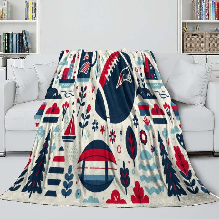 England Patriots Blanket Flannel Fleece Throw Room Decoration