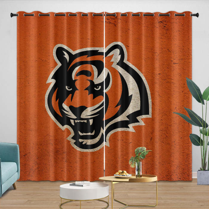 Cincinnati Bengals Curtains Blackout Window Drapes Room Decoration
