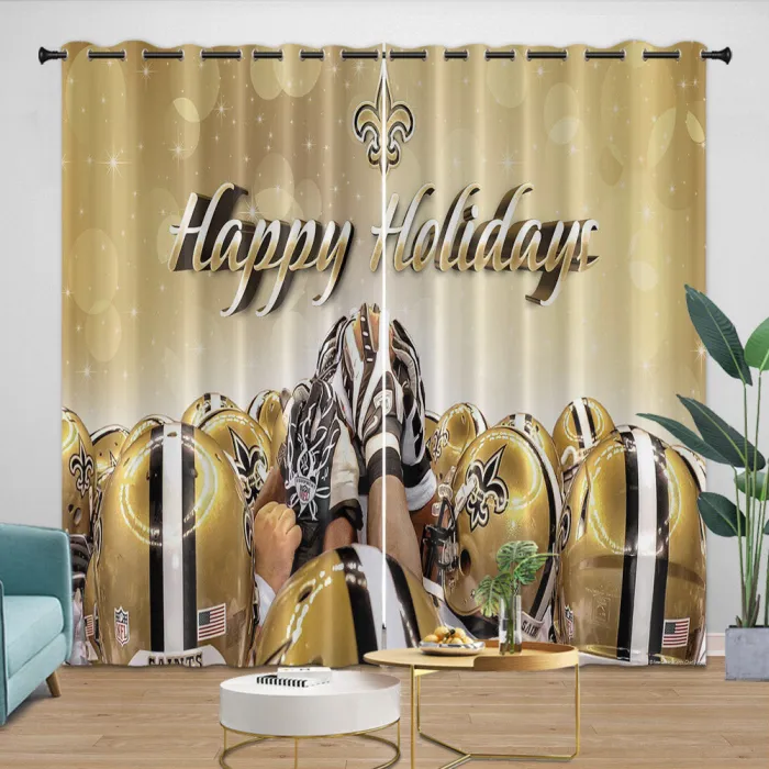 Orleans Saints Curtains Blackout Window Drapes Room Decoration