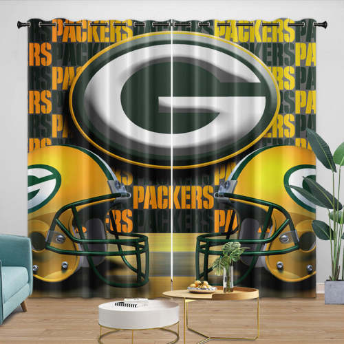 Green Bay Packers Curtains Blackout Window Drapes Room Decoration