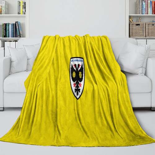 Afc Wimbledon Blanket Flannel Fleece Throw Room Decoration