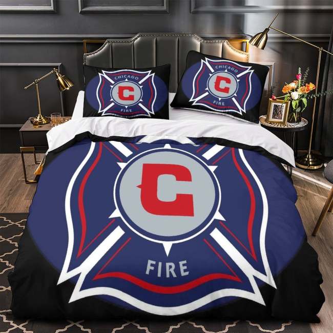 Chicago Fire Soccer Club Bedding Set Duvet Cover Without Filler
