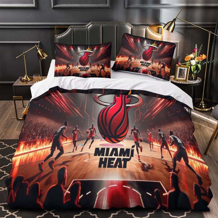 Miami Heat Bedding Set Duvet Cover Without Filler