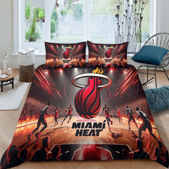 Miami Heat Bedding Set Duvet Cover Without Filler