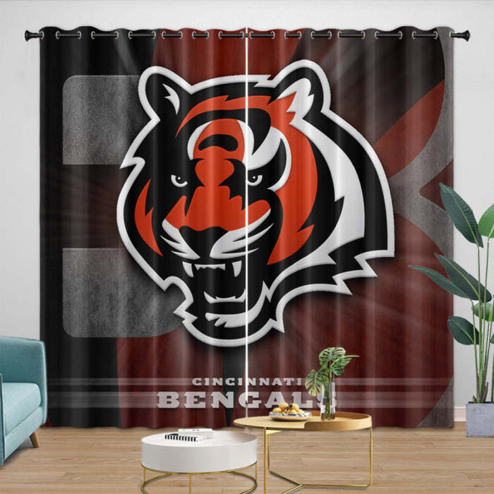 Cincinnati Bengals Curtains Blackout Window Drapes Room Decoration