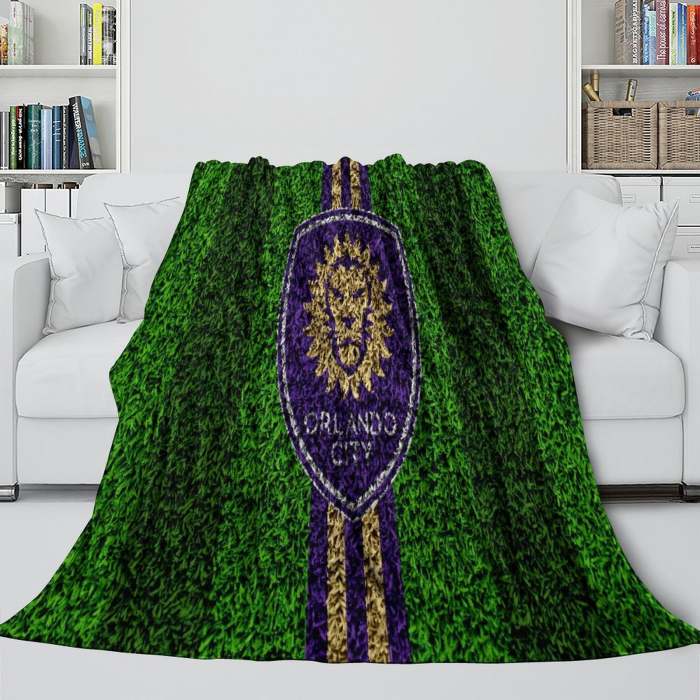 Orlando City Sc Blanket Flannel Fleece Throw Room Decoration
