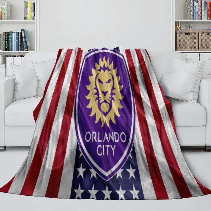 Orlando City Sc Blanket Flannel Fleece Throw Room Decoration