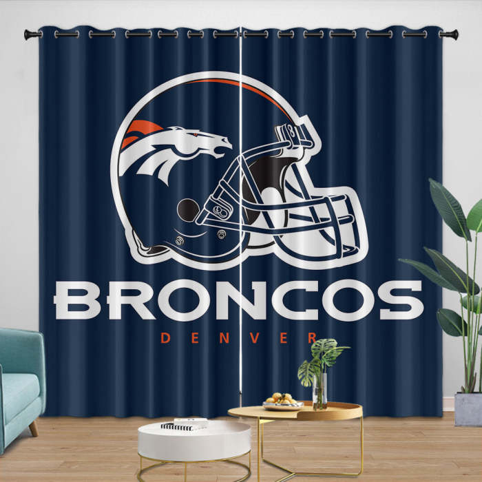 Denver Broncos Curtains Blackout Window Drapes Room Decoration
