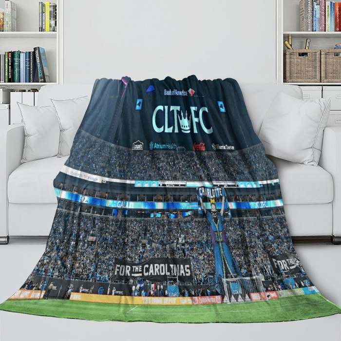 Charlotte Fc Blanket Flannel Fleece Throw Room Decoration