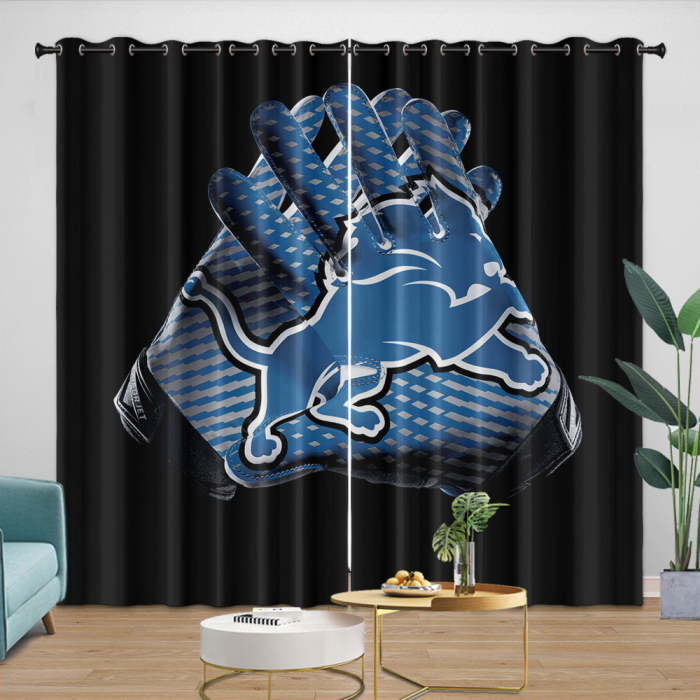 Detroit Lions Curtains Blackout Window Drapes Room Decoration