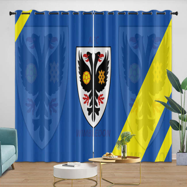 Afc Wimbledon Curtains Blackout Window Drapes Room Decoration