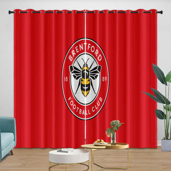 Brentford Fc Curtains Blackout Window Drapes Room Decoration