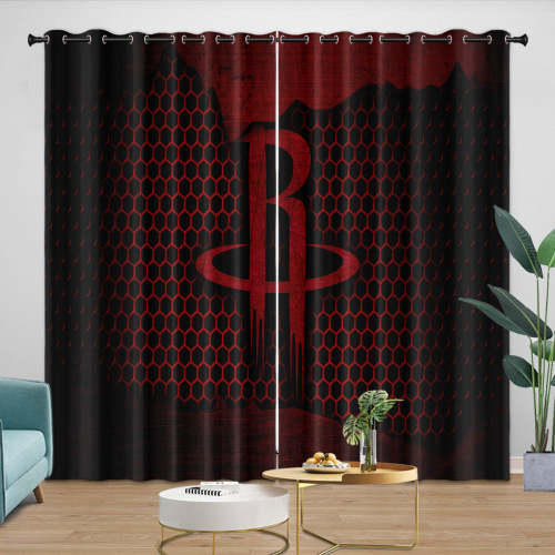 Houston Rockets Curtains Blackout Window Drapes Room Decoration