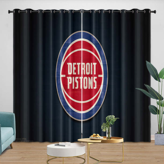 Detroit Pistons Curtains Blackout Window Drapes Room Decoration