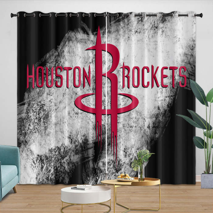 Houston Rockets Curtains Blackout Window Drapes Room Decoration