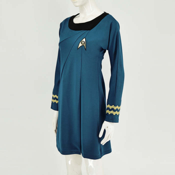 Star Trek Tos Female Duty Uniforms The Original Series Blue Gold Red Dress Costume