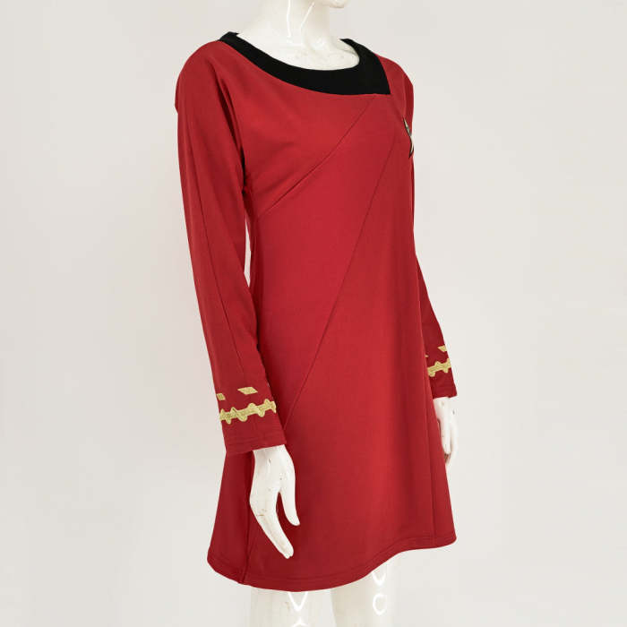 Star Trek Tos Female Duty Uniforms The Original Series Blue Gold Red Dress Costume