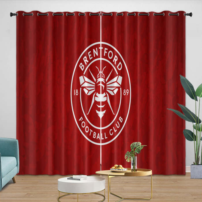 Brentford Fc Curtains Blackout Window Drapes Room Decoration