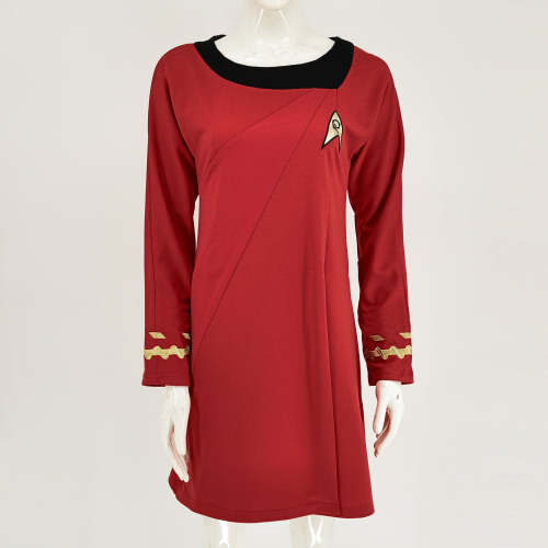 Star Trek Tos Female Duty Uniforms The Original Series Blue Gold Red Dress Costume